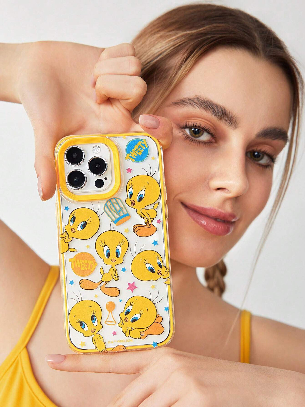 LOONEY TUNES X SHEIN Tweety Pattern Semi