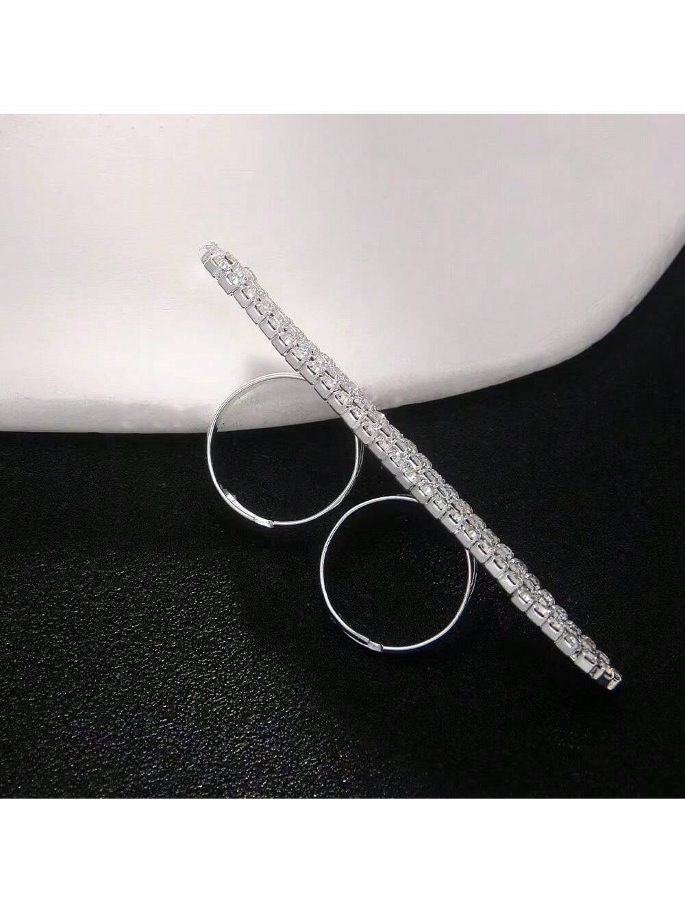 LuxstyWear Luxury Y2K Multi-Row Rhinestone Crystal Double Finger Ring