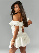 SHEIN MISSGUIDED Textured Devore Ruffle Mini Dress Cute Sundress Dresses