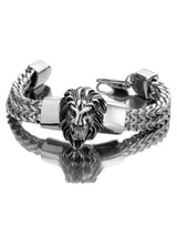 SHEIN Men's Lion Stainless Steel Bracelet
