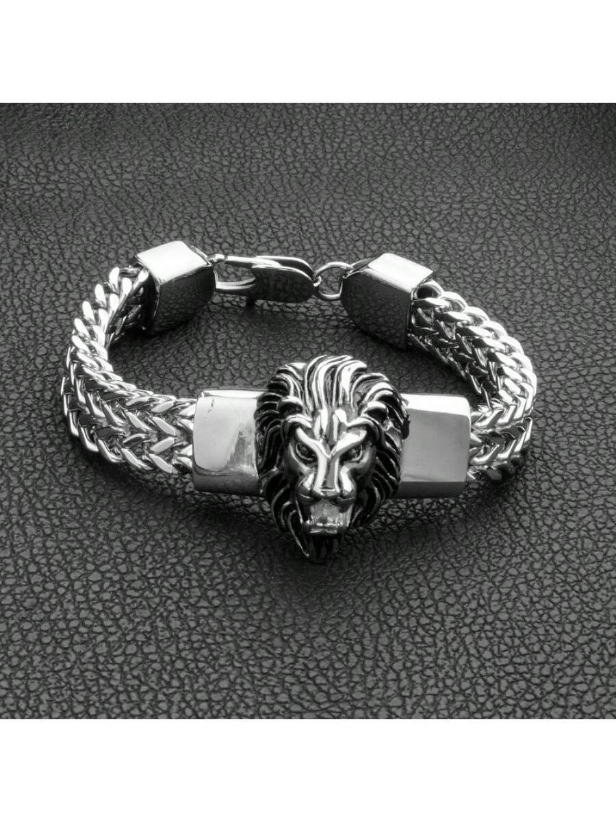 SHEIN Men's Lion Stainless Steel Bracelet