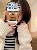 SHEIN New Arrivals Coffee Cup 3D Cartoon Soft Silicone Couple Protective Case