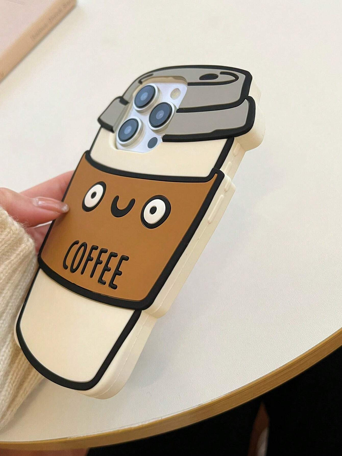 SHEIN New Arrivals Coffee Cup 3D Cartoon Soft Silicone Couple Protective Case
