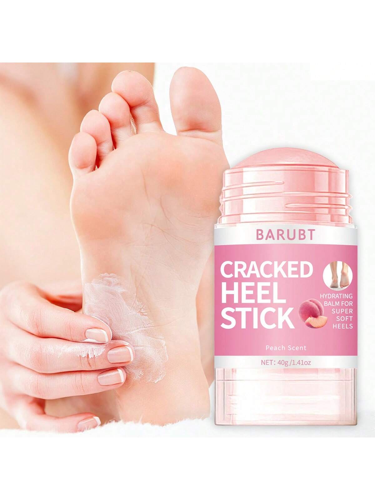 Peach-scented foot cream, suitable for dry and cracked feet.