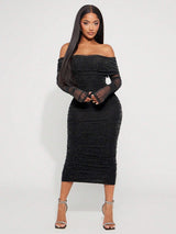 Radiana FallWinter Women's Sexy & Elegant Black Shiny Metallic