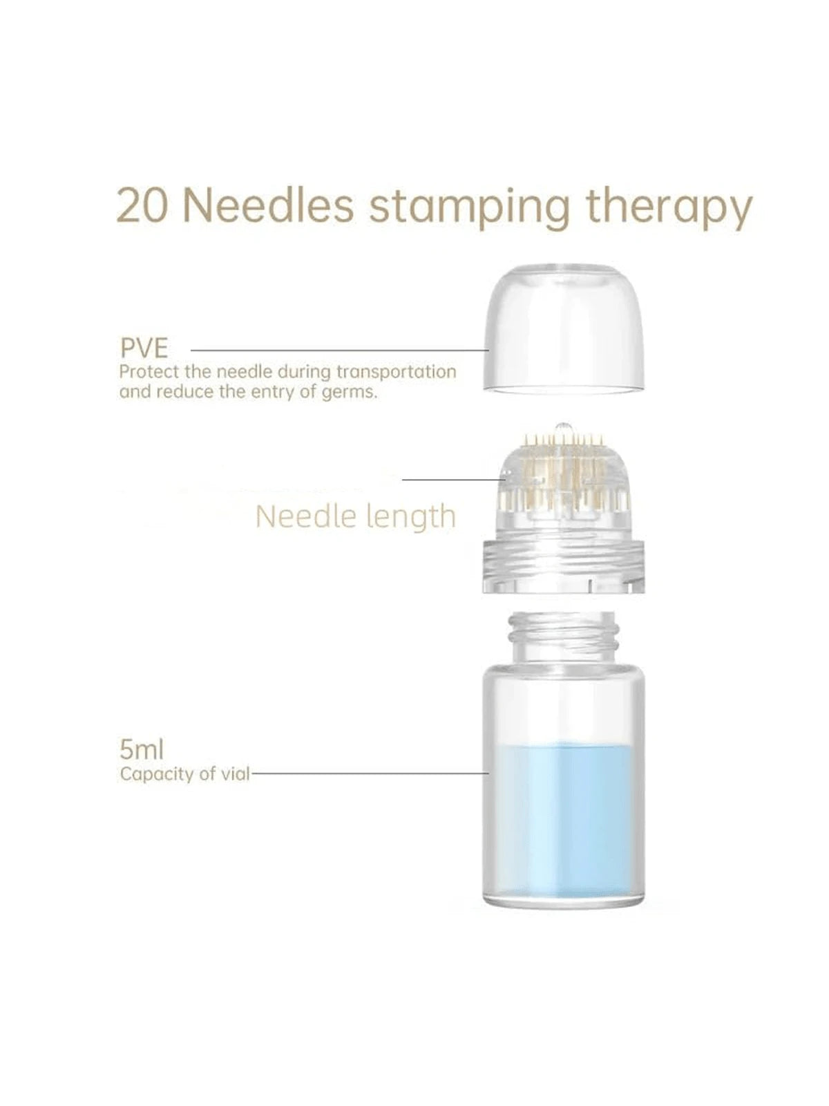SHEIN 1pc Serum Microneedle Stamp 0.5MM 20 Derma Serum Facial Tools Bottle