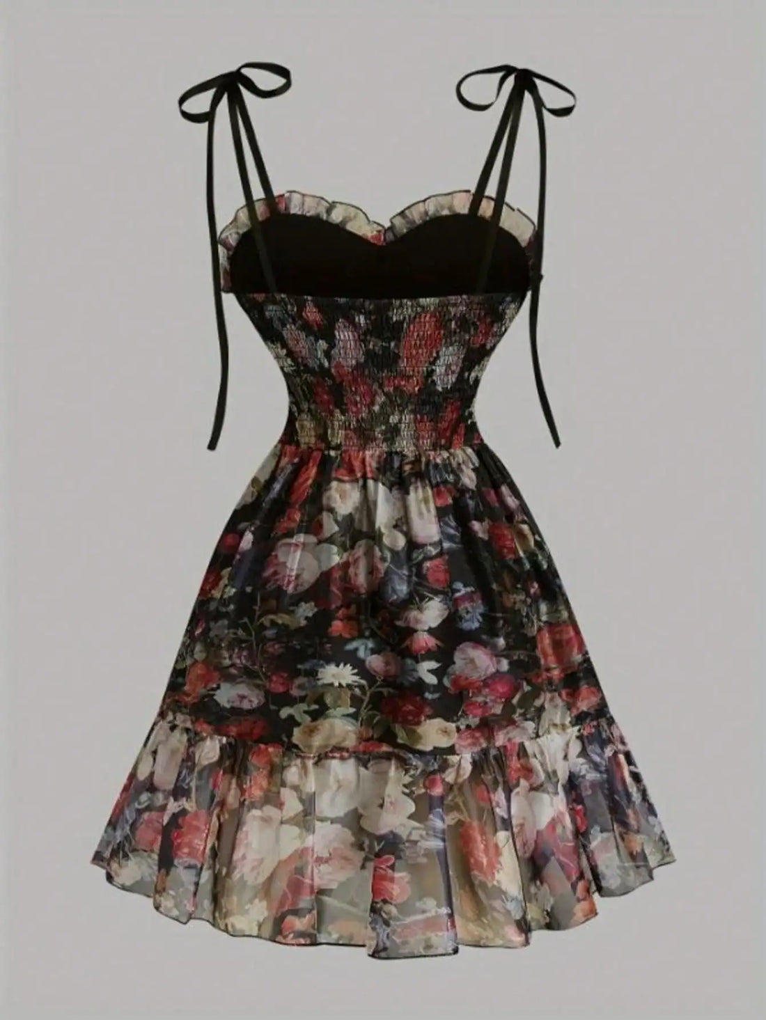 SHEIN Floral Print Sexy Party Satin Ribbon Sexy Fashion Romantic Party Style Spaghetti Strap