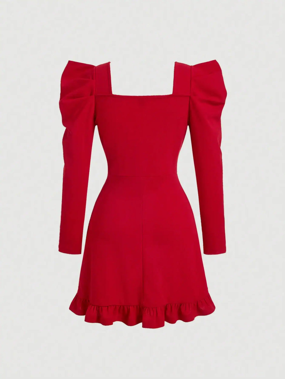 SHEIN MOD Red Gigot Sleeve Bow Tie Neck Sweetheart Mini Dress