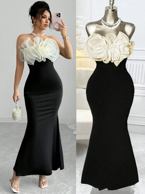 SHEIN Rafferiza Rafferiza Women's Romantic Elegant 3D Floral Chiffon Organza Flowers