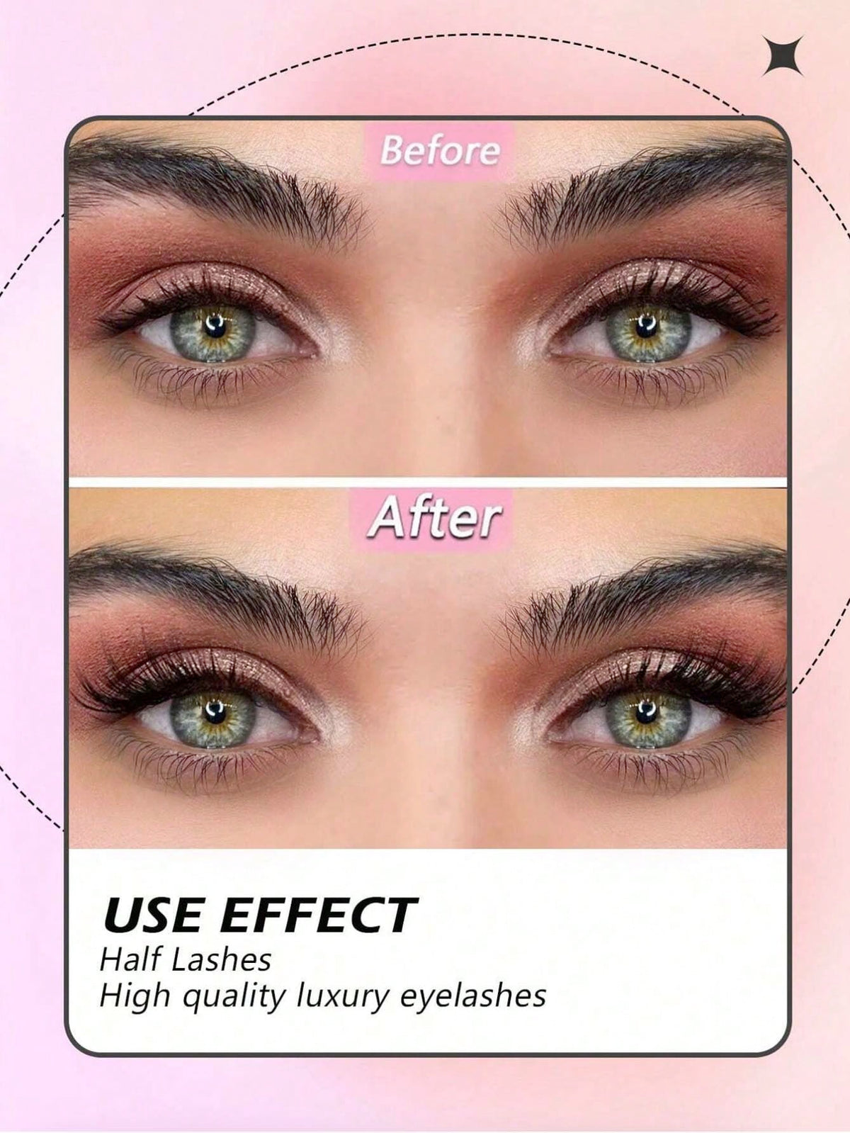 SHEIN 10 Pairs Of Naturally Fluffy Semi-False Eyelashes - Cat-Eye Gathered Light Long And Short False Eyelashes For A Bold1