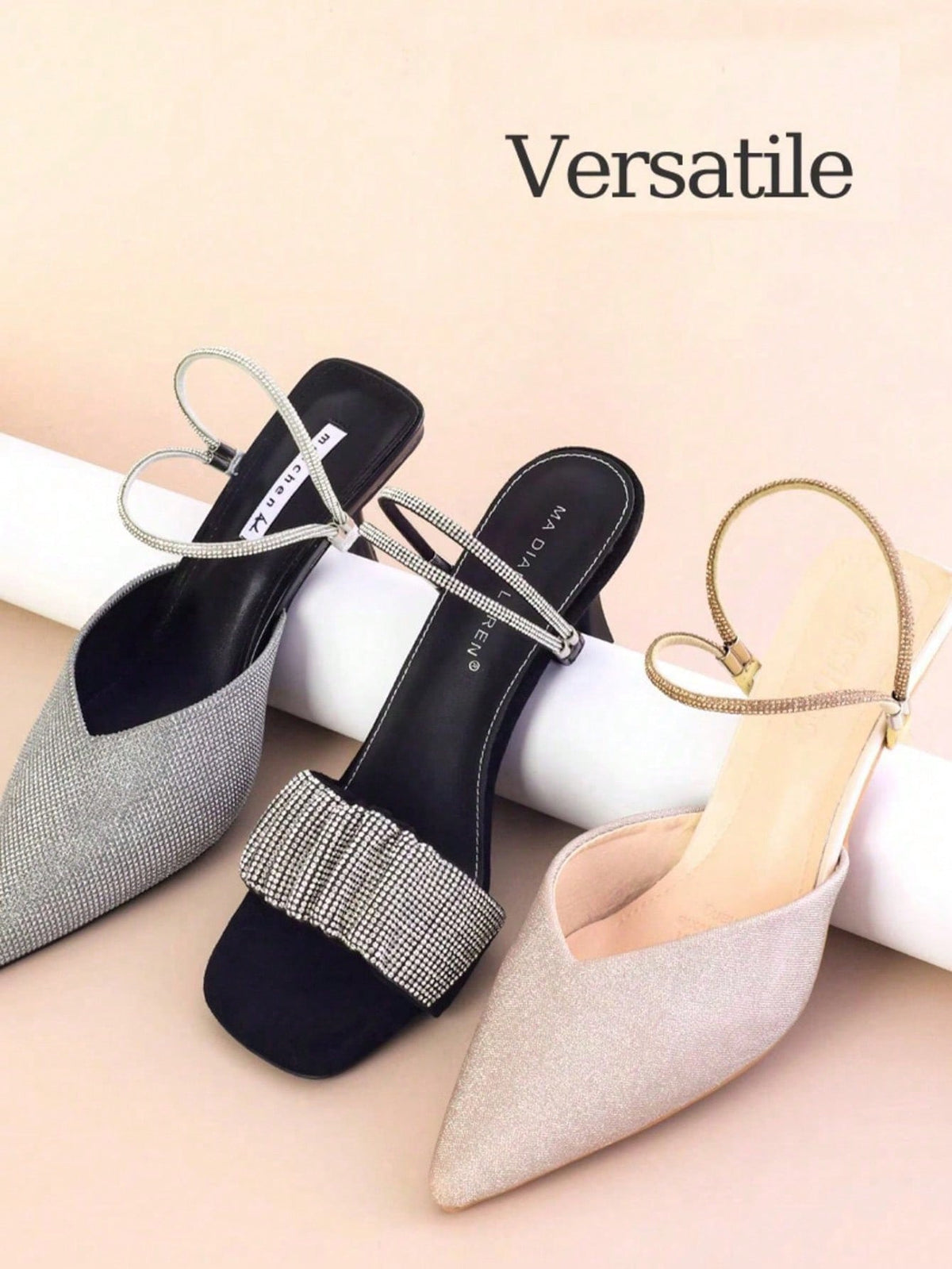SHEIN 2 Pcs Of Elegant Satin Shoelaces, Shoe Anti-Drop Straps, High Heels And Sandals Anti-Drop Artifact, Fixed1