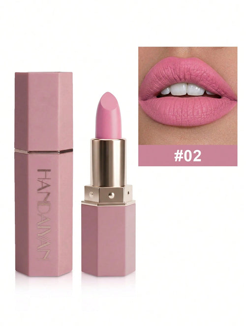 SHEIN HANDAIYAN 6-Sided Matte Moisturizing Lipstick, Velvet Finish, Single Piece, Long-Lasting Color, 