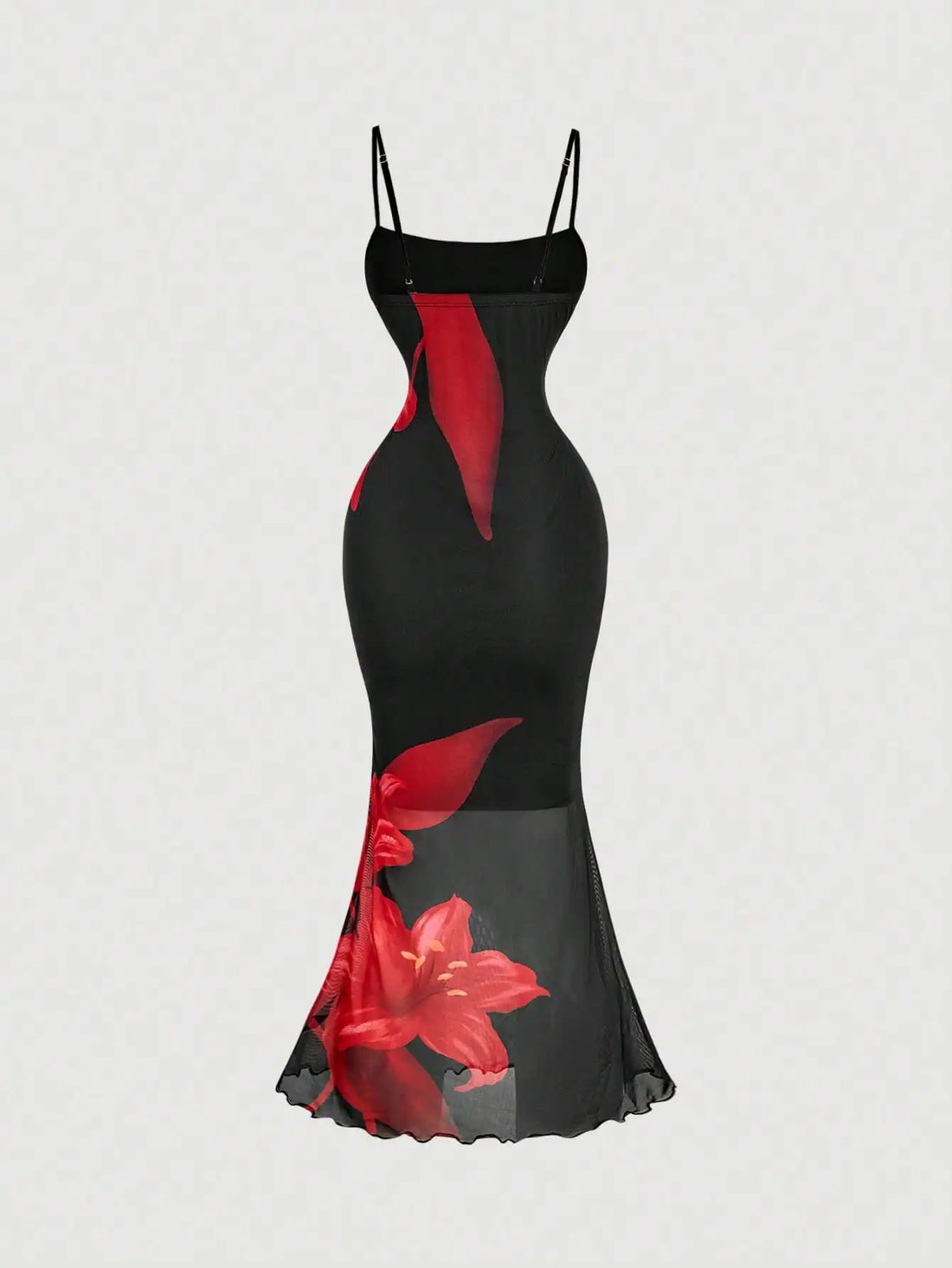 SHEIN MOD Floral Print Spaghetti Strap Fishtail Elegant Dress