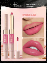 SHEIN Pudaier 2-In-1 Matte Lipstick & Gloss: Dual Effects Of Matte & Shine, Long-Lasting0