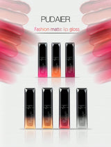 Pudaier fashion matte lip gloss with gradient colors on a white background