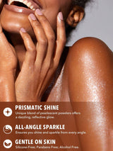 SHEIN SHEGLAM Go Go Glow Highlighting Body Mist-Gold Body Glitter Powder Spray High-Shine Finish Multi-Us1