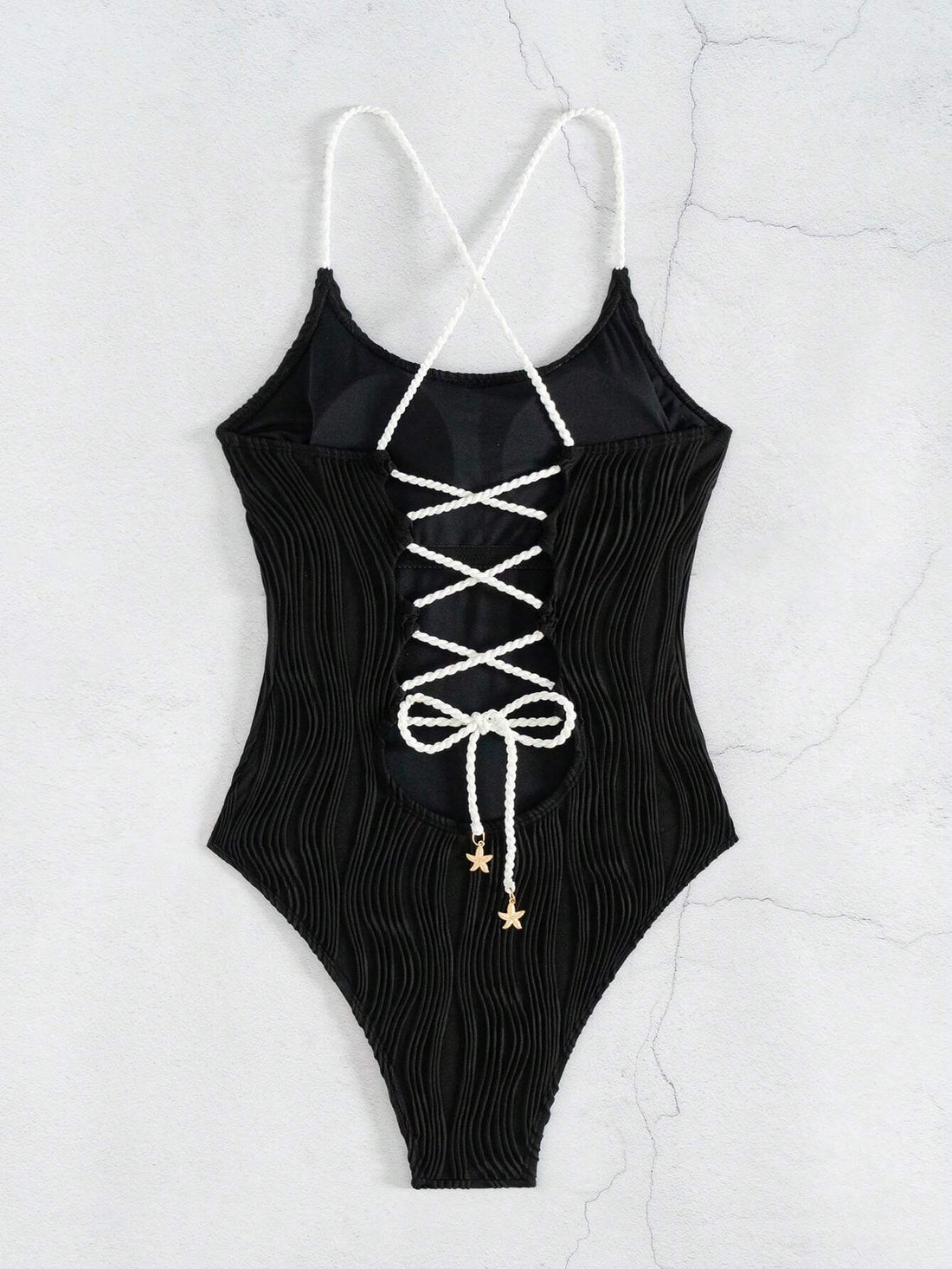SHEIN Swim Springbreak Women's Solid Color Textured