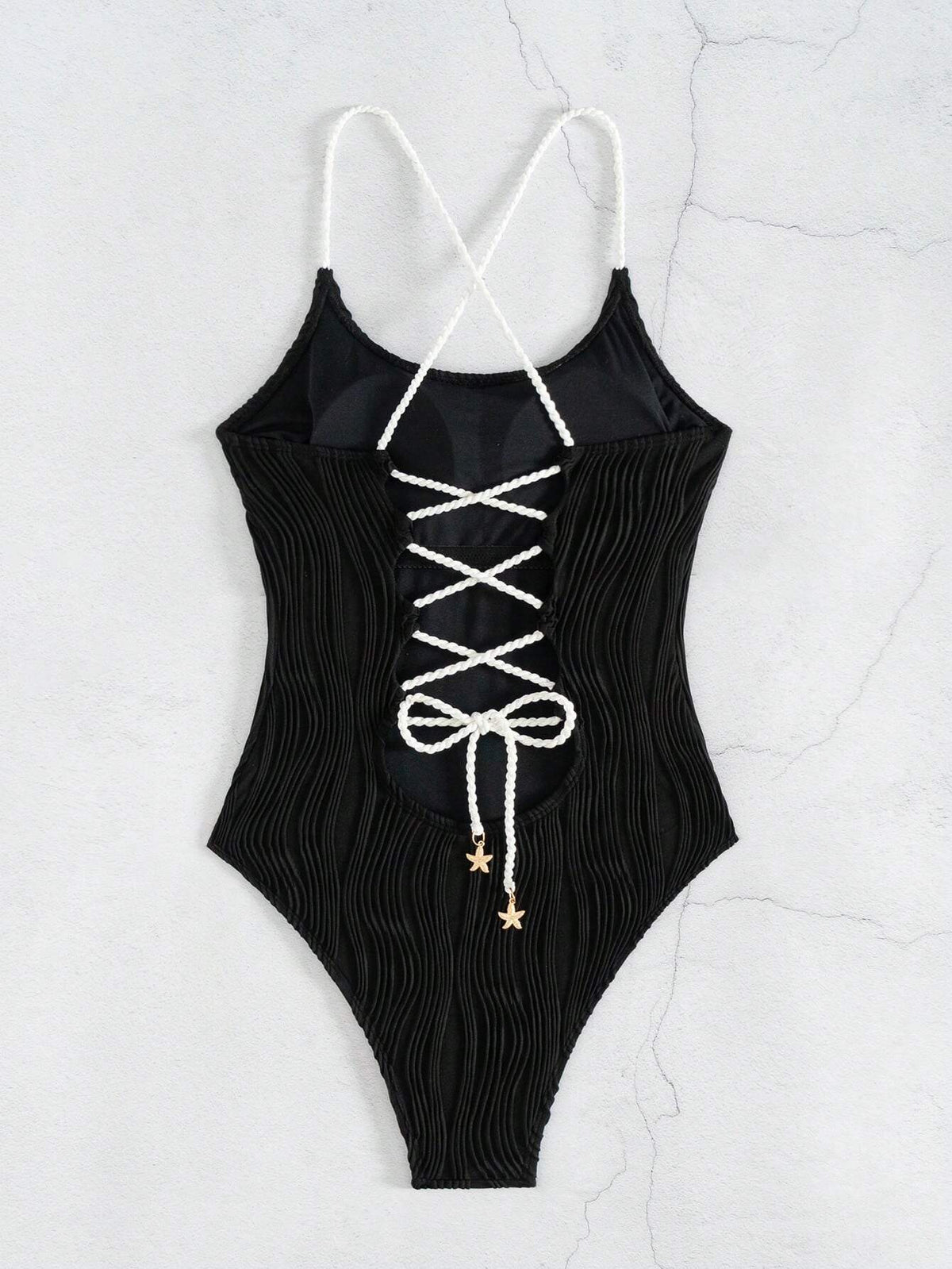 SHEIN Swim Springbreak Women's Solid Color Textured