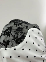 SHEIN StreetHx Black White Lace Backless Crop Cami & Shorts Set