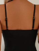 SHEIN Swim 2pcs Set Colorblock Bow Decor One Piece Swimsuit
