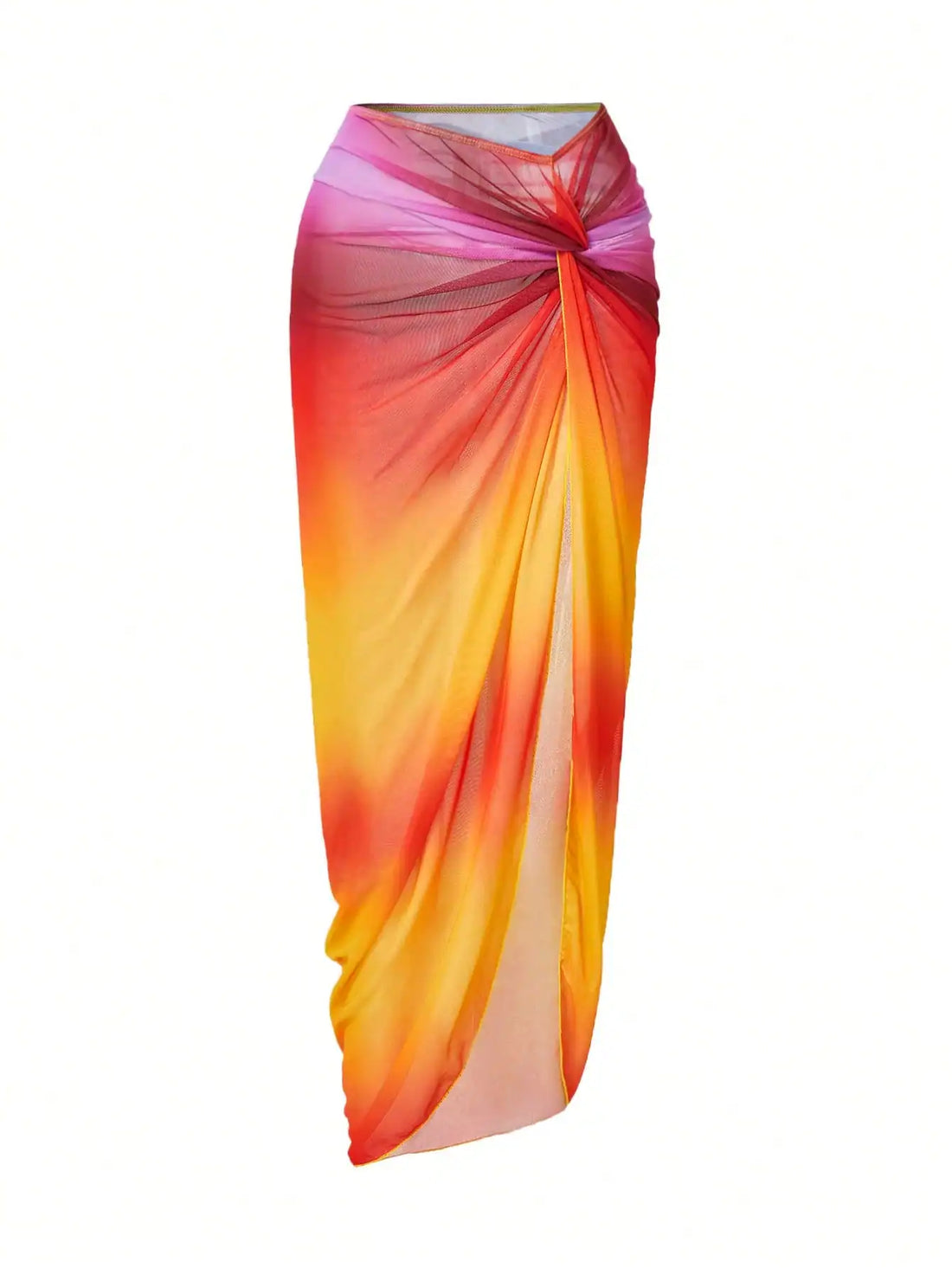 SHEIN Swim Oasis Neon Gradient Tie Dye Asymmetrical Twist Swimsuit