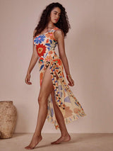 SHEIN Swim Oasis Woman's 2025 Summer Floral Halter One-Piece Swimsuit