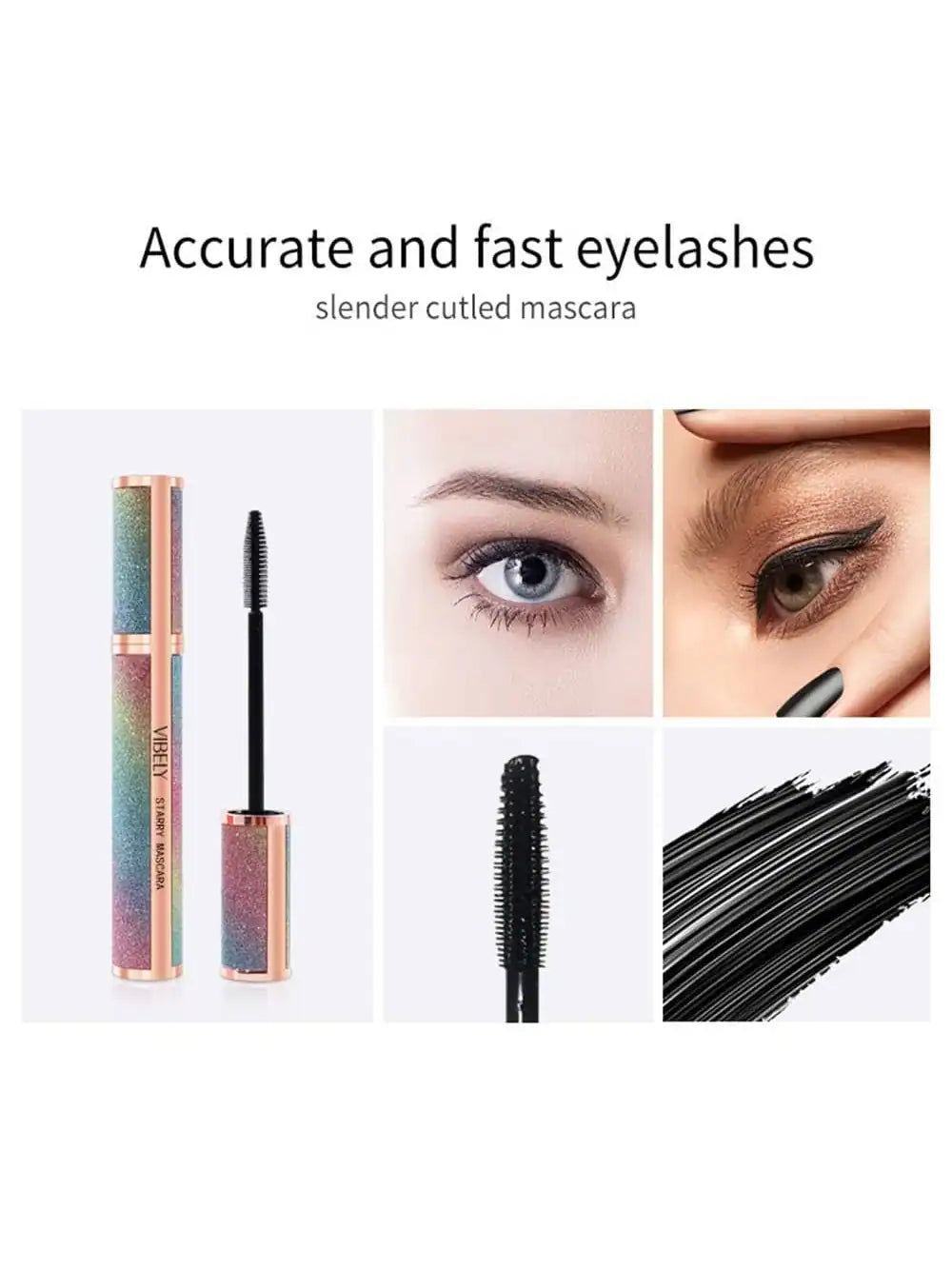 VIBELY Luminous Starry Sky Mascara 4d Fiber Thick Curling