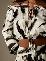 Zebra Print Satin Crop Top