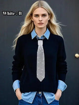 SHEIN Glitter Star Decor Tassel Unisex Necktie