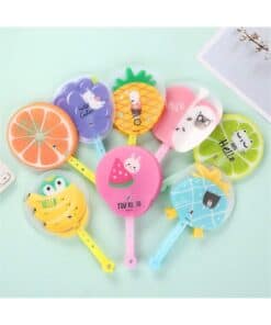SHEIN 1pcs Random Multicolor Summer Cartoon Fruit Design Folding Fan, Ideal For Stall And Promotion, Kids Creative Gift