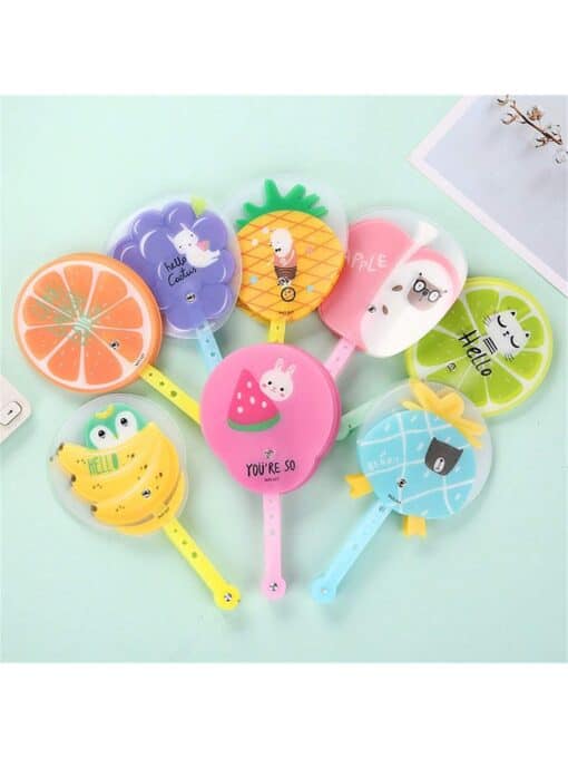 SHEIN 1pcs Random Multicolor Summer Cartoon Fruit Design Folding Fan, Ideal For Stall And Promotion, Kids Creative Gift