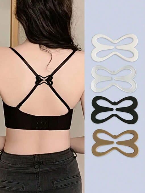 SHEIN 8pcs Dragonfly & Floral Bra Strap Clips, Anti-Slip Invisible Bra Strap Buckles