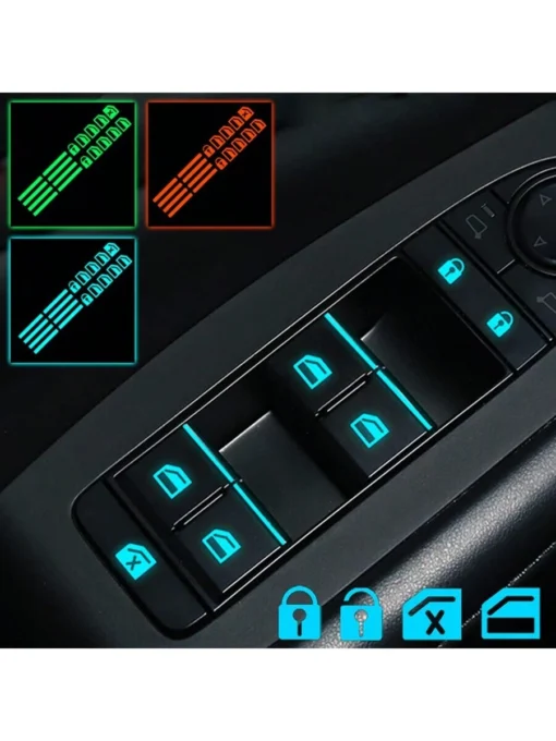 SHEIN 18pcs Small Car Window Control Button Luminous Sticker