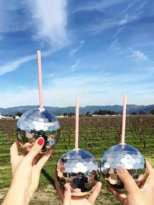 SHEIN 1pc 580ml Plastic Disco Ball Shaped Cup