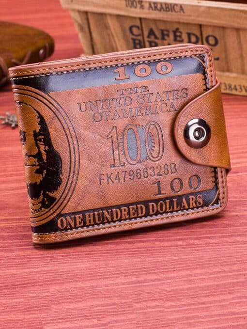 SHEIN 1pc Brown Bifold Wallet, Fashion Vintage