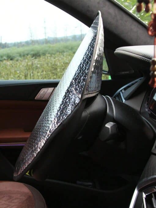 SHEIN 1pc Car Steering Wheel Sun Shade Cover