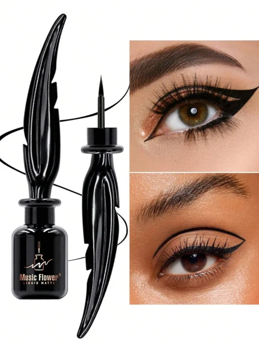 SHEIN 1pc Liquid Matte Waterproof Eyeliner With Feather Design Handle