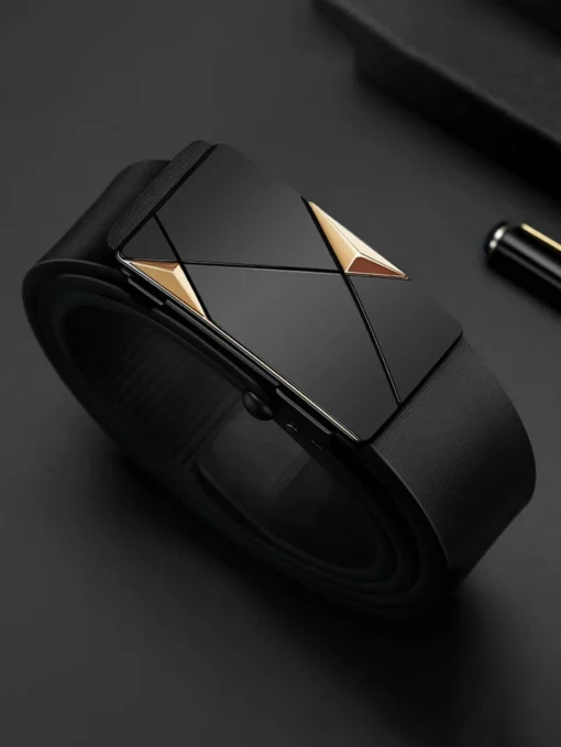SHEIN 1pc Men Geometric Decor Automatic Buckle Casual Belt