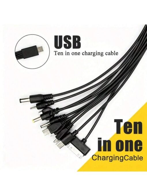 SHEIN 1pc Multifunctional Ten-In-One Data Cable Charging Cable USB To 10 Charging Heads