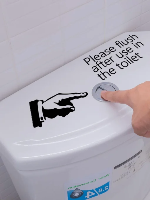 SHEIN 1pc Slogan Graphic Toilet Lid Sticker