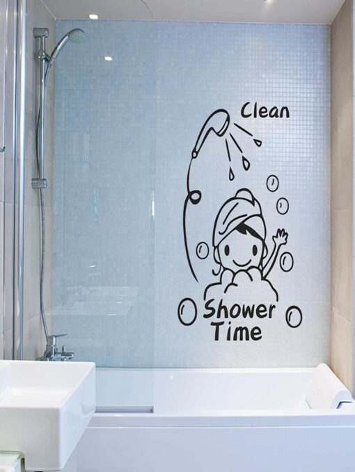 SHEIN 1pc Slogan & Figure Graphic Wall Sticker