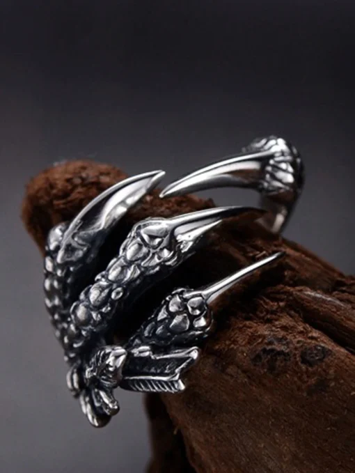 SHEIN 1pc Vintage Punk Eagle Claws Open Ring |قطعة واحدة من مخالب النسر