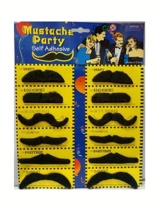 SHEIN 1set 12pcs Black Artificial Mustache, Photo Props & Party Supplies