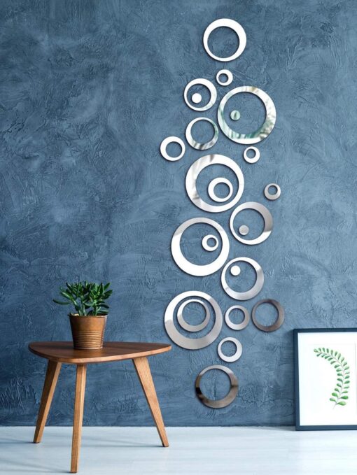 SHEIN 24pcs Circle Design Mirror Wall Sticker