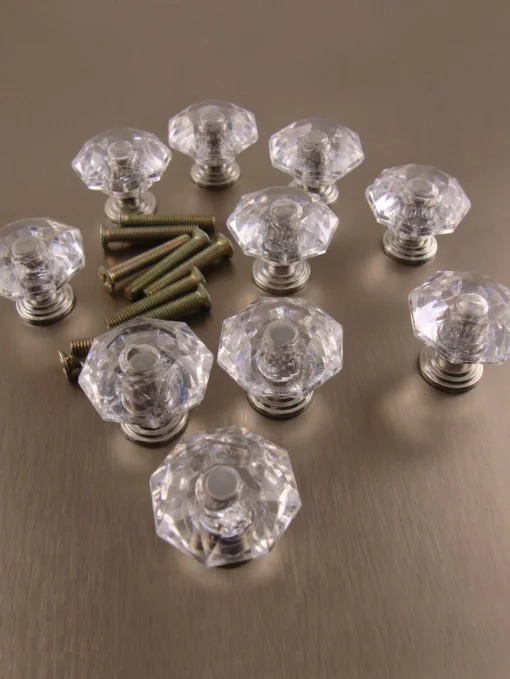SHEIN 1pcs Acrylic Transparent Crystal Cabinet Door Drawer Handles(Clear)