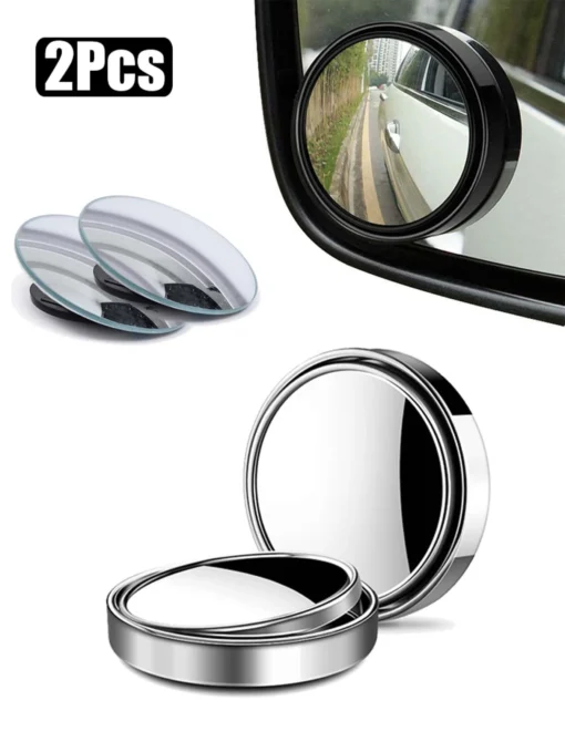 SHEIN 2pcs 360 Degree Adjustable Car Rearview Mirror Back Reverse Blind Spot Mirror