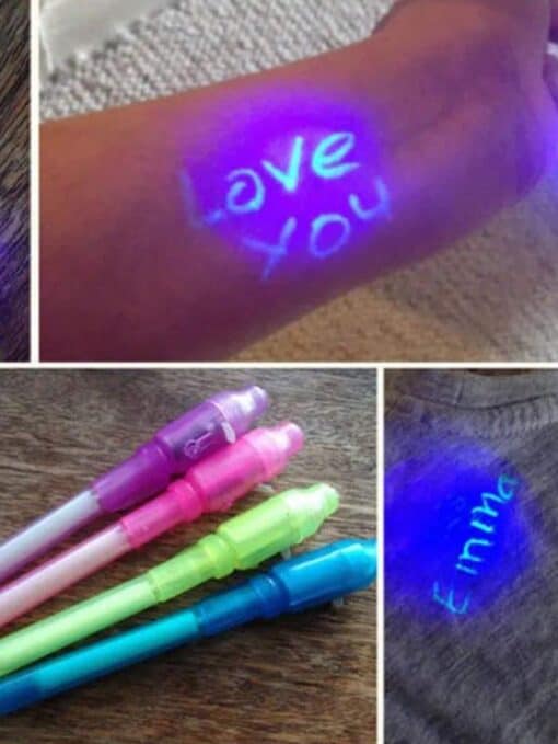 SHEIN 1pcs(random Color) Plastic Led Head Magic Toys With Built-in Uv Pen