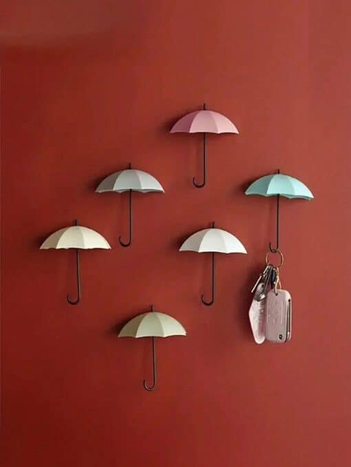 SHEIN 3pcs Strong Adhesive Cute Umbrella Hooks (simon,light green)