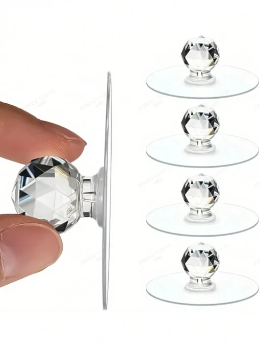 SHEIN 8pcs Round Self-Adhesive Suction Cup Handles For Cabinet Without Drilling