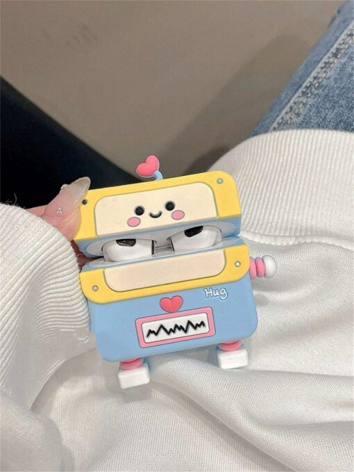 SHEIN Cute Cartoon Robot Protective Case Compatible With Apple Airpods
